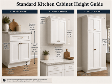 Standard Kitchen Cabinet Height: Base, Wall & Tall Cabinet Guide - RTA Cabinets House