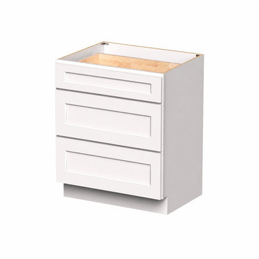 White Shaker - 33"W Drawer Base Cabinet
