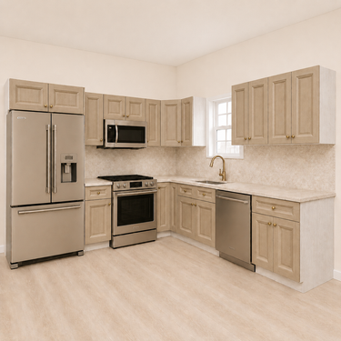 European White Oak 10x10 RTA Kitchen Cabinet Set