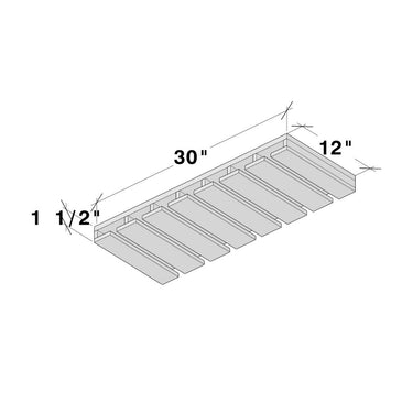 White Shaker - 30"W x 1-1/2"H Glass Holder