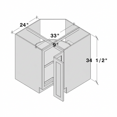 Versa Shaker - 33"W Lazy Susan Corner Base Cabinet
