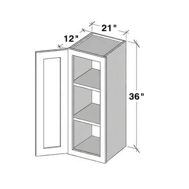 Pearl White - 21"W x 36"H Single Door Wall Cabinet