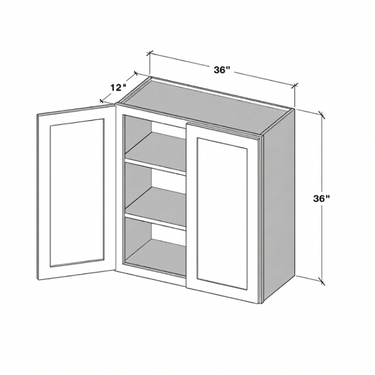 Pearl White - 36"W x 36"H Double Doors Wall Cabinet
