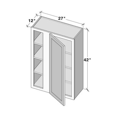 White Shaker - 27"W x 42"H Blind Wall Cabinet