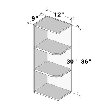 White Shaker - 9"W x 30"H Wall End Shelf Cabinet