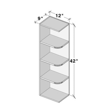 White Shaker - 9"W x 42"H Wall End Shelf Cabinet
