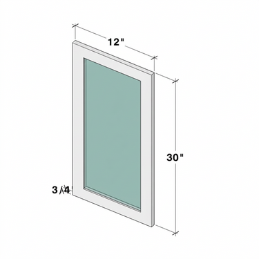 Classic White Shaker - 11-11/16"W x 29-1/2"H Wall Cabinet Glass Door
