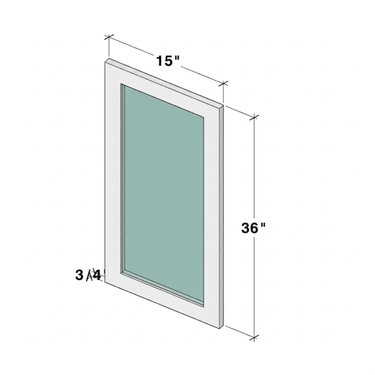 Classic White Shaker - 14-11/16"W x 35-1/2"H Wall Cabinet Glass Door