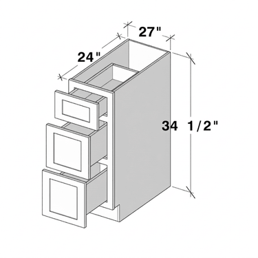 Classic White Shaker - 27"W Drawer Base Cabinet
