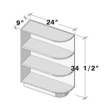 White Shaker - 9"W Base End Shelf Cabinet