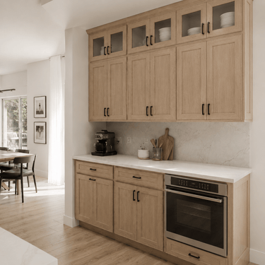 European White Oak - 14-5/8"W x 29-1/2"H Wall Diagonal Corner Glass