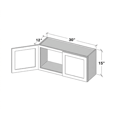 Pearl White - 30"W x 15"H Wall Bridge Cabinet