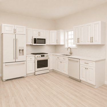 Pearl White 10x10 RTA Kitchen Cabinet Set