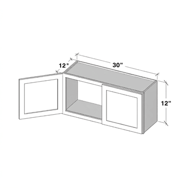 Pearl White - 30"W x 12"H Wall Bridge Cabinet
