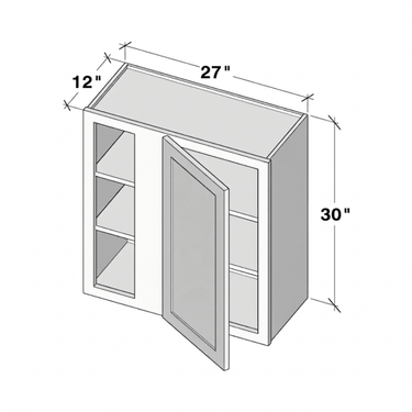 Dove Grey Shaker - 27"W x 30"H Blind Wall Cabinet