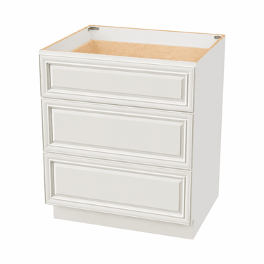 Pearl White - 36"W Drawer Base Cabinet