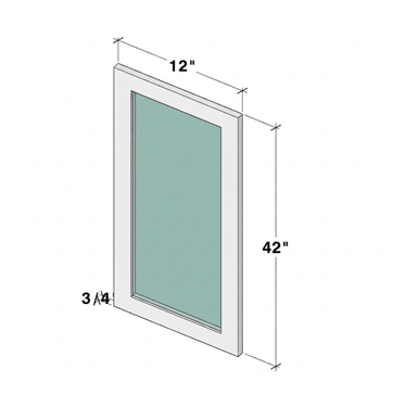 Classic White Shaker - 11-11/16"W x 41-1/2"H Wall Cabinet Glass Door