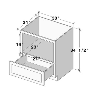 White Shaker - 30"W Microwave Base Cabinet
