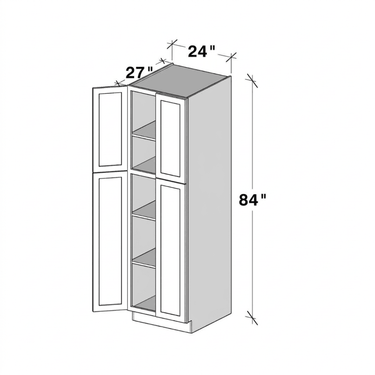 Pearl White - 24"W x 84"H Utility Cabinets