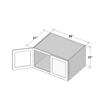 Dove Grey Shaker - 36"W x 15"H 27" Deep Bridge Cabinets