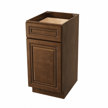 Dark Caramel - 15"W Single Door Base Cabinet