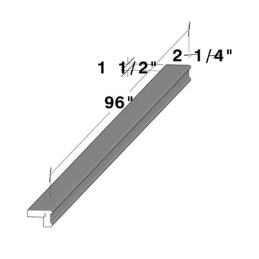 White Shaker - 96"W x 1-1/2"H Traditional Light Rail Molding