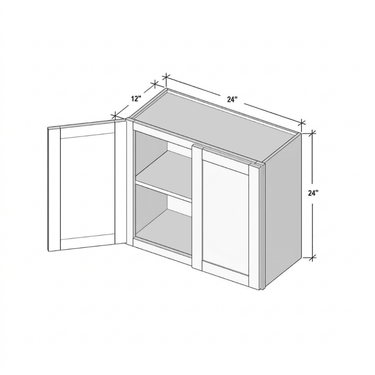 Pearl White - 24"W x 24"H Double Doors Wall Cabinet