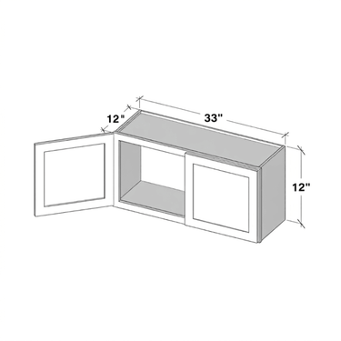 Pearl White - 33"W x 12"H Wall Bridge Cabinet