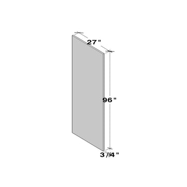 White Shaker - 3/4"W x 96"H Flat Panel