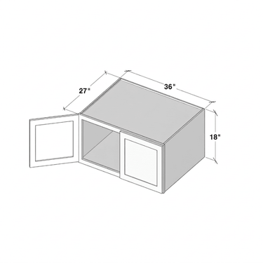 Dove Grey Shaker - 36"W x 18"H 27" Deep Bridge Cabinets