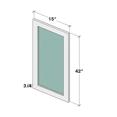 Classic White Shaker - 14-11/16"W x 41-1/2"H Wall Cabinet Glass Door