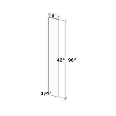 White Shaker - 6"W x 42"H Wall Filler