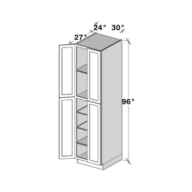 White Shaker - 24"W x 96"H Utility Cabinets