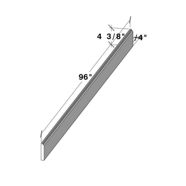 White Shaker - 96"W x 4-3/8"H Base Molding