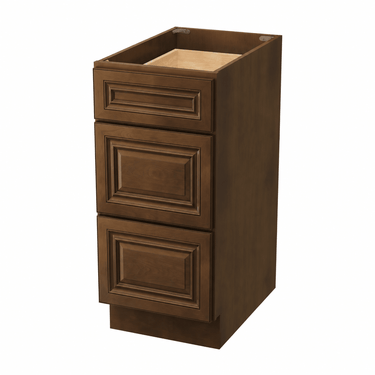 Dark Caramel - 15"W Drawer Vanity Base Cabinet