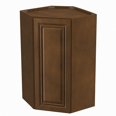 Dark Caramel - 24"W x 42"H Diagonal Corner Wall Cabinet
