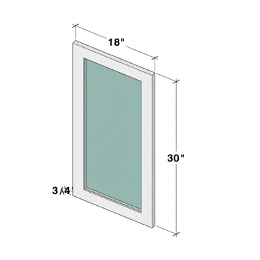 Classic White Shaker - 17-11/16"W x 29-1/2"H Wall Cabinet Glass Door