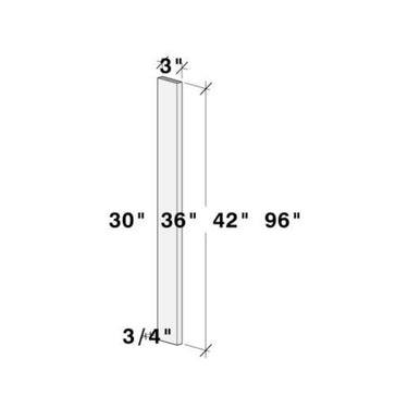 White Shaker - 3"W x 30"H Wall Filler
