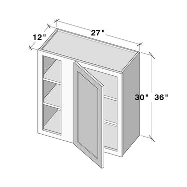White Shaker - 27"W x 30"H Blind Wall Cabinet