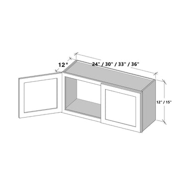 White Shaker - 24"W x 12"H Wall Bridge Cabinet