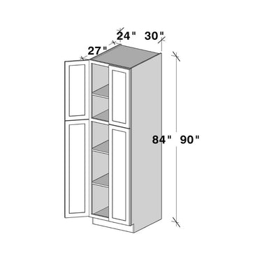 White Shaker - 24"W x 84"H Utility Cabinets