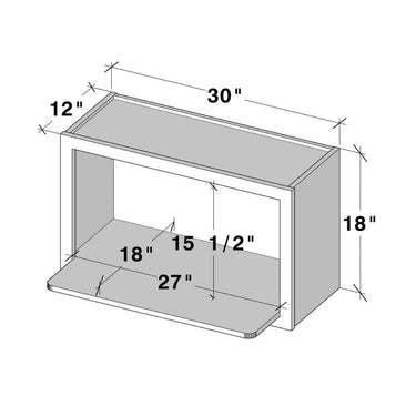 White Shaker - 30"W x 18"H Wall Microwave Cabinet