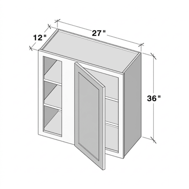 Dove Grey Shaker - 27"W x 36"H Blind Wall Cabinet