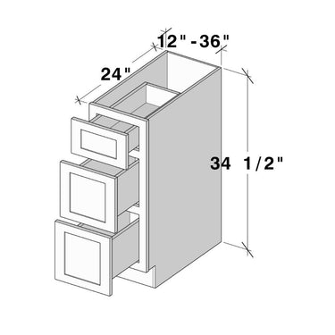 White Shaker - 21"W Drawer Base Cabinet