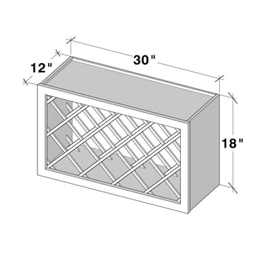 White Shaker - 30"W x 18"H Wall Wine Rack