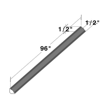 White Shaker - 96"W x 1/2"H Inside Corner Molding