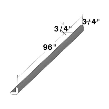 White Shaker - 96"W x 3/4"H Angle Crown Molding