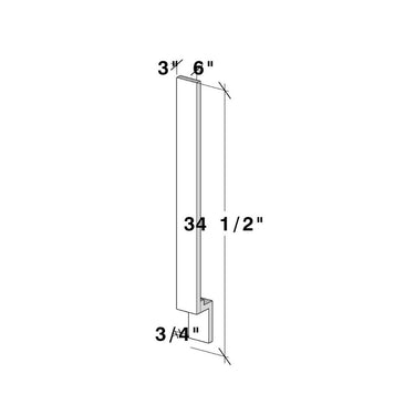 White Shaker - 3"W x 34-1/2"H Base Filler